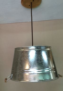 Custom Made Galvanized Pail Tub Bucket Pendant Light