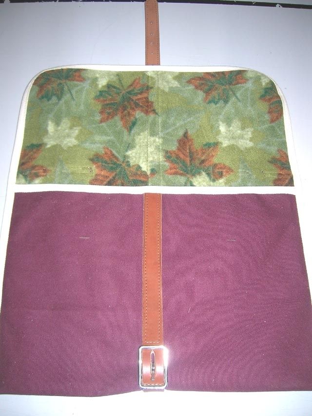 Custom Made Laptop Case Burgundy Canvas by Buckaroousa