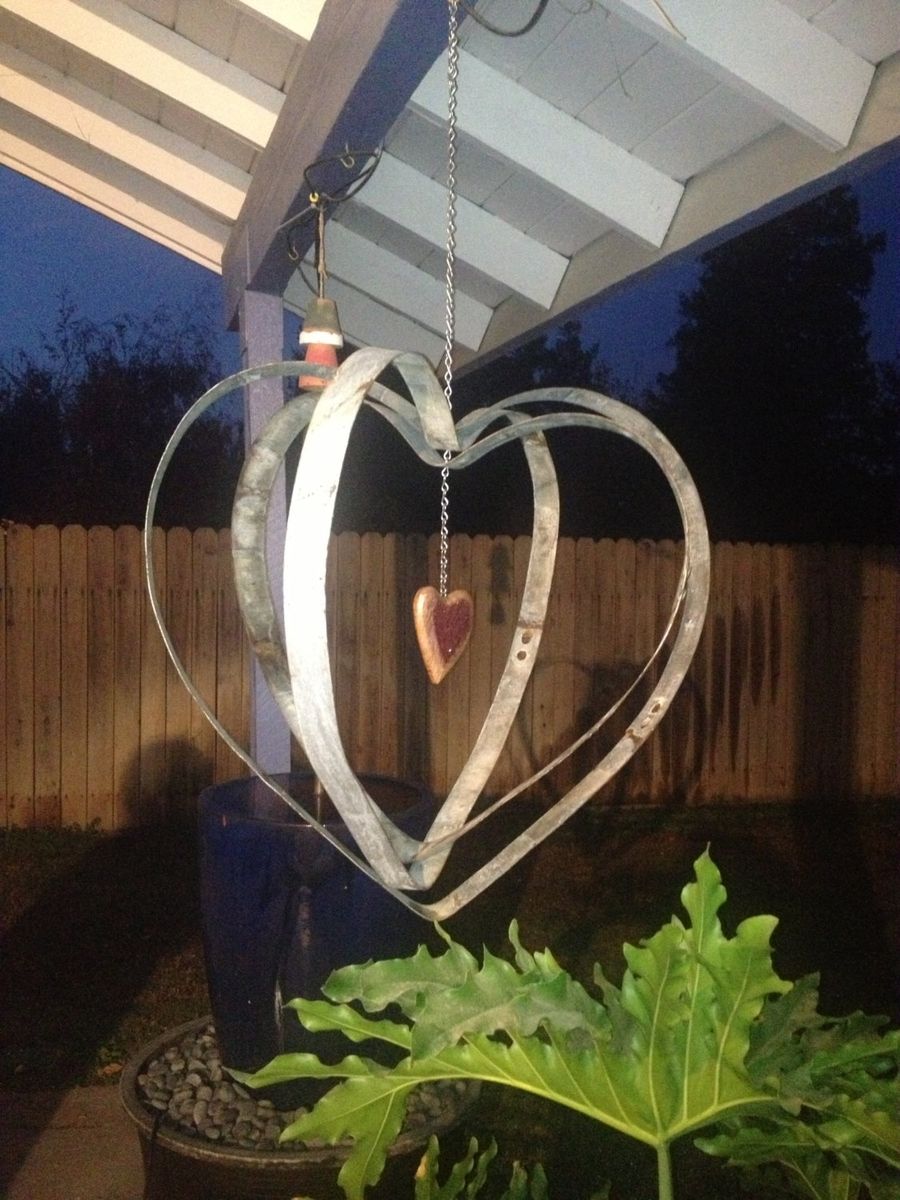 Hand Made Wine Barrel Band Heart Spinner by Wyld at Heart Customs