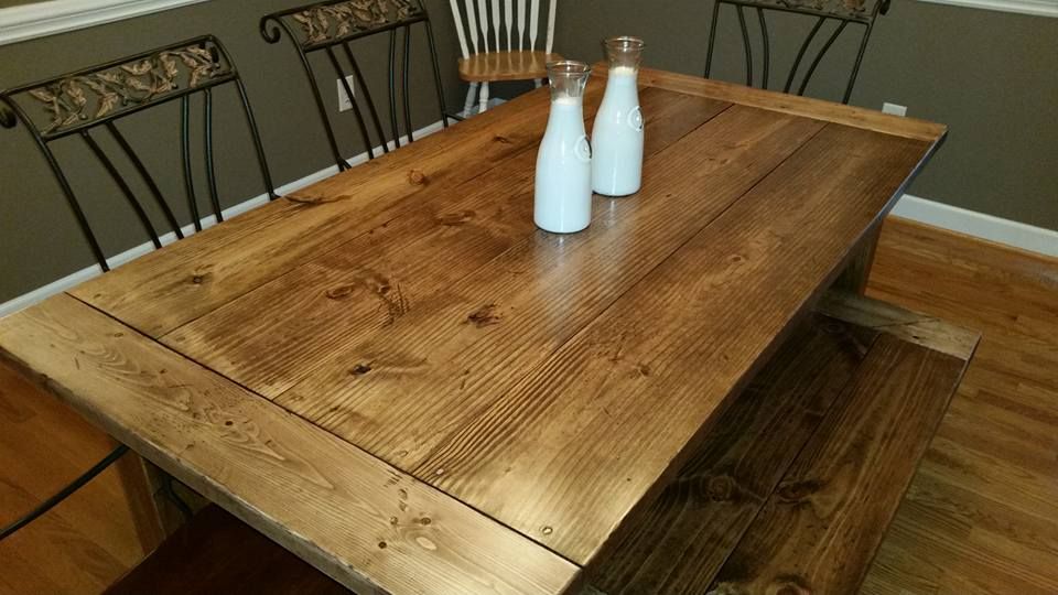 Hand Made Rustic Farmhouse Dining Table, Rustic Farmhouse Dining Table