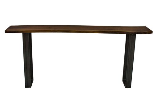Custom Made Live Edge Console Table, Walnut Entryway Table, With Metal Legs, Hallway Table, Foyer Table