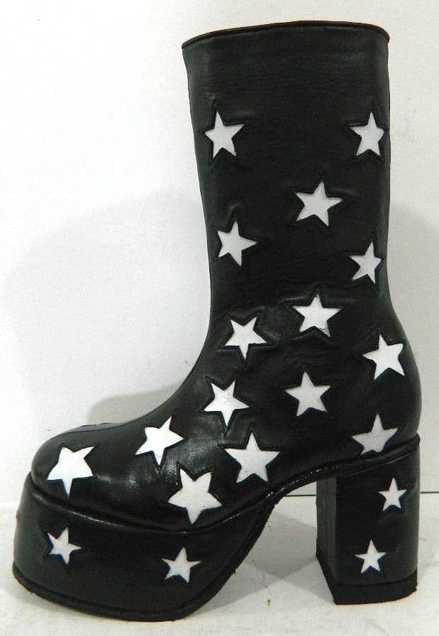 Custom Made Glam Rock Era Platform Boots With Stars All Over Made To ...