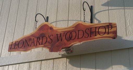 Custom Made Carved Live Edge Cedar Signs