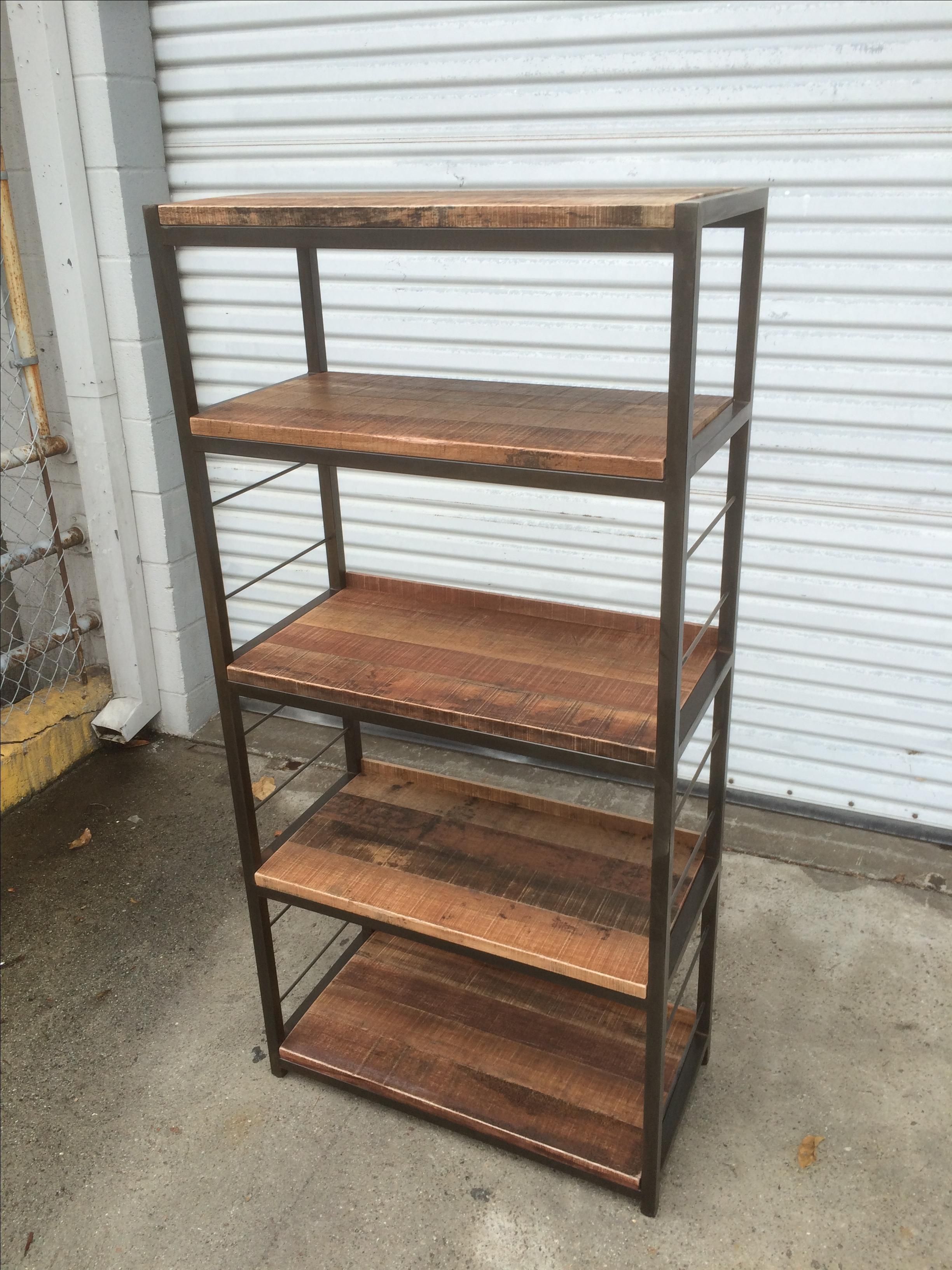 Buy Custom Port Rustic Reclaimed Wood And Steel Shelves Made To Order