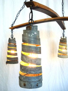 Custom Made Wine Barrel Ring Chandelier - Intersect - Made From Retired California Wine Barrels