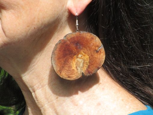 Custom Made Wooden Earring Pine Burl Natural