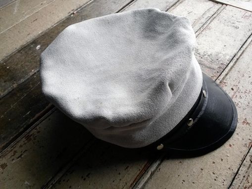 Custom Made Grey Soft Leather Hat
