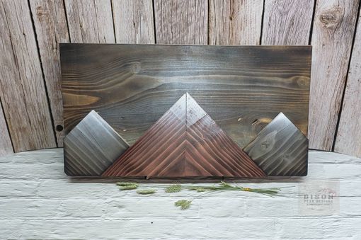 Custom Made 10x20in Rustic Mountain Wall Art. Wall Hanging Decor For The Home. Handmade Gifts