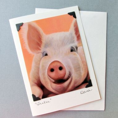 Custom Made Pig Card - Funny Pig Art - Postcard Greeting Card Combination
