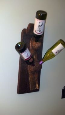 Custom Made Wall Mount Three Bottle Wine Rack