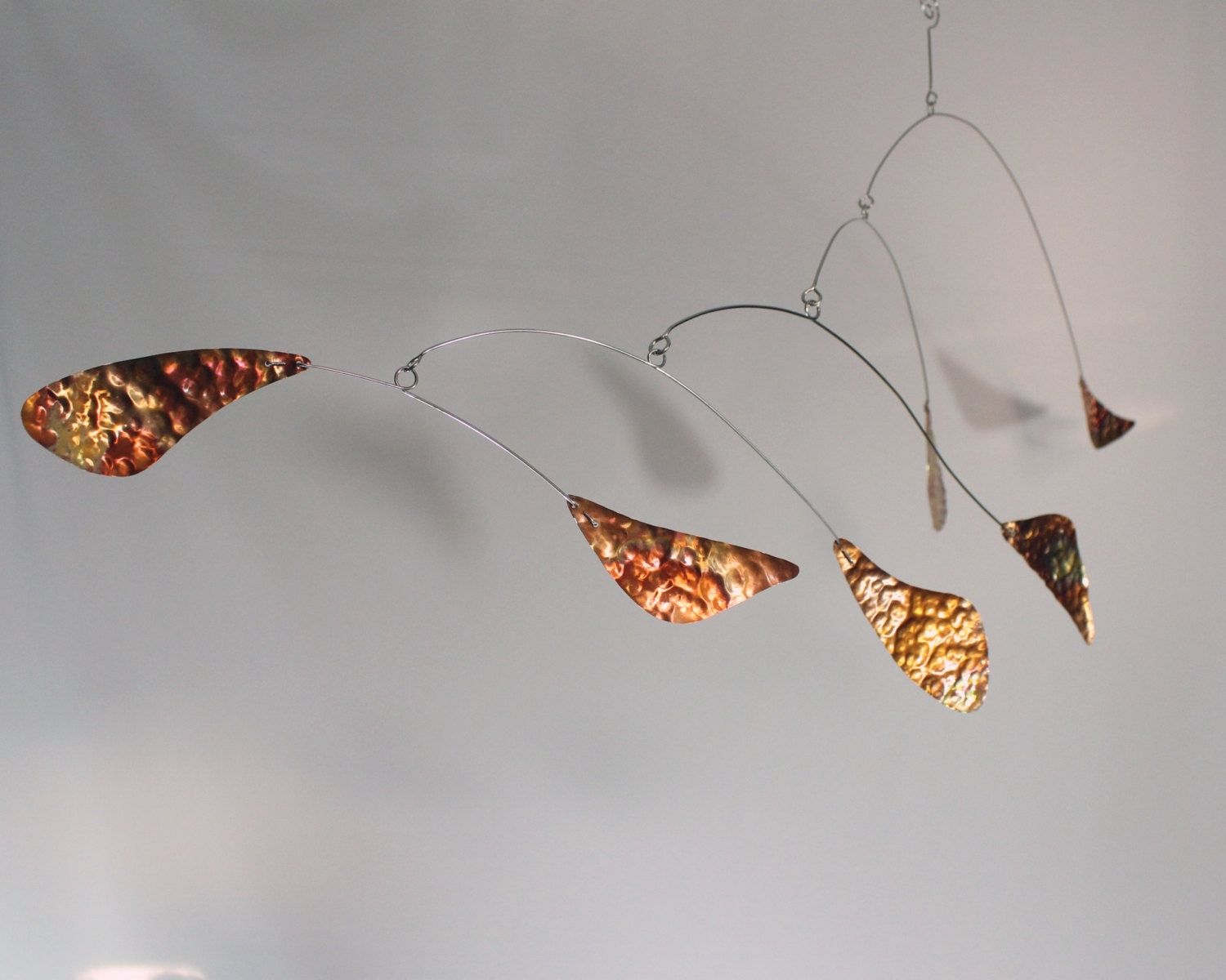 Hand Made Copper Mobile Hammered Metal Zen Style Art