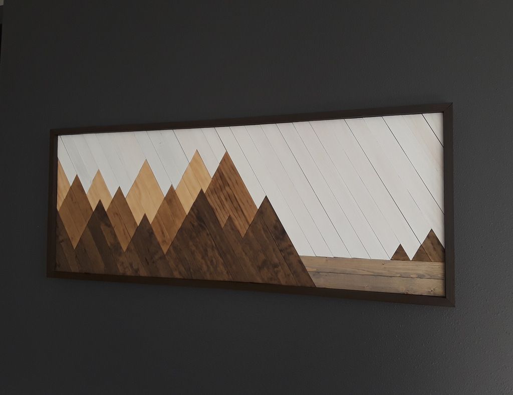 Hand Made Mountain Wall Art, Wood Art, Wall Art Mountains, Rustic Decor 