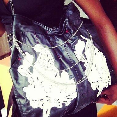 Custom Made Black & White Upcycled Hobo