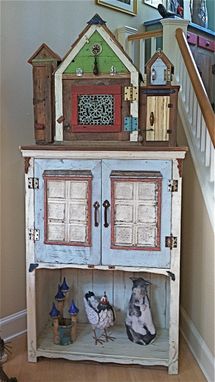 Custom Made Birdhouse City Entertainment Console