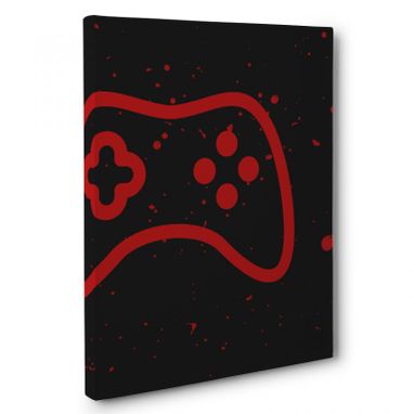 Custom Made Red Game Controller Canvas Wall Art