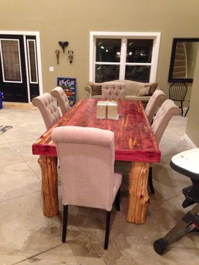 Custom Made Cedar Log Dining Table