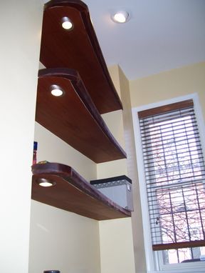Custom Made Mahogany Curved And Spiraled Built-In