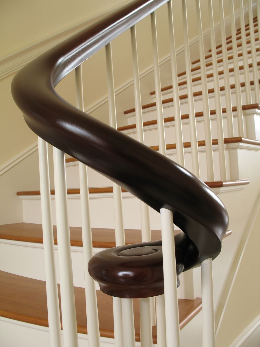 Hand Made Mahogany Continuous Shaped Curved Hand Rail by Ober Woodworking | CustomMade.com