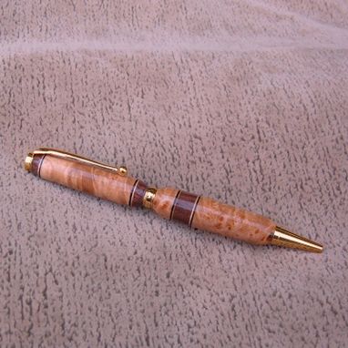 Custom Made Wood Pen Of Maple Burl And Walnut   S013