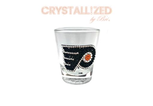 Custom Made Crystallized Philadelphia Flyers Shot Glass Mlb Nba Nfl Nhl Bling European Crystals Bedazzled