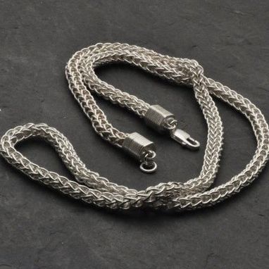 Custom Made Extra Long Fine Silver Loop In Loop Necklace