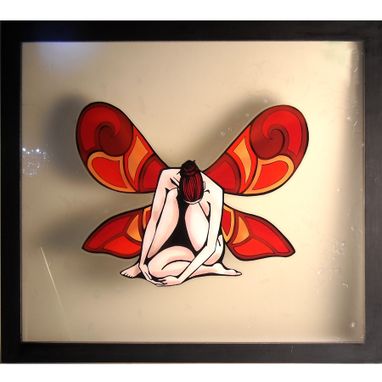 Custom Made Crouched Faerie Print Framed