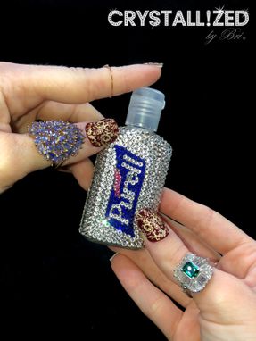 Custom Made Bling Purell Mini Hand Sanitizer Bottle Genuine European Crystals Bedazzled Luxury Ppe