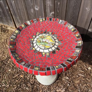 Custom Made Full Size Mosaic Birdbath