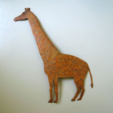 Custom Made Handmade Upcycled Metal Giraffe Wall Art Sculpture