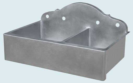 Custom Made Zinc Sink With French Scroll Backsplash