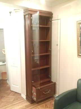 Custom Made 80" Handmade Wooden Curio Cabinet/Bookcase Hutch