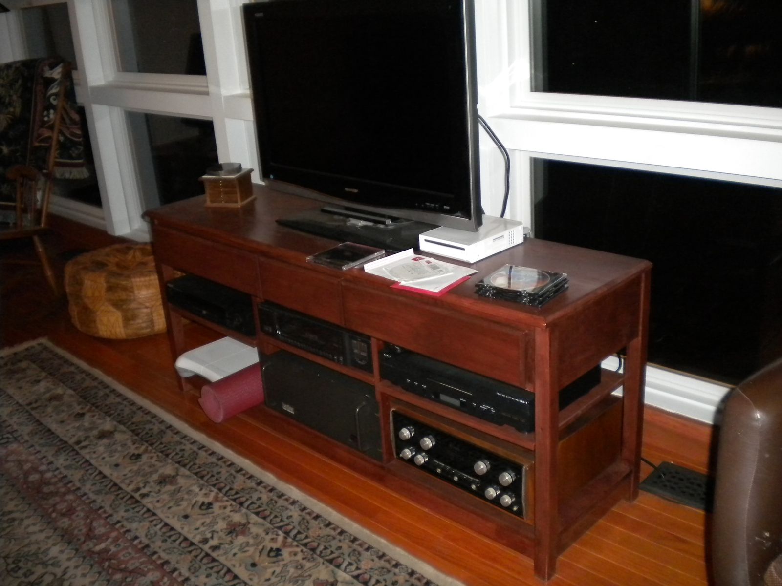 Custom Cherry Tv Stereo Table By Fwc Woodworking Custommade Com Custom Made Cherry Tv Stereo Table