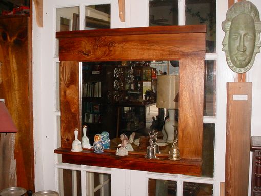 Custom Made Mission Style Hall Mirror Hat Rack, Built To Your Size