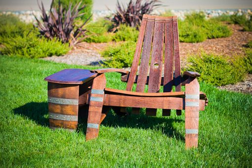 Custom Made Special Package 2 Wine Barrel Adirondack Chairs And Free End Table