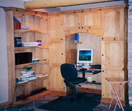 Custom Made Entertainment & Home Office Desk W/Bookcase