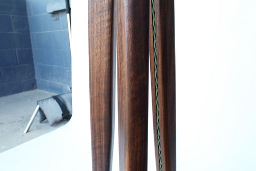 Custom Made Walnut Tripod Floor Lamp