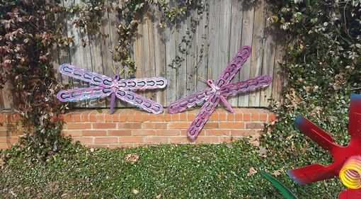 Custom Made Large Metal Dragonfly Wall Hanger Garden Art By Raymond Guest