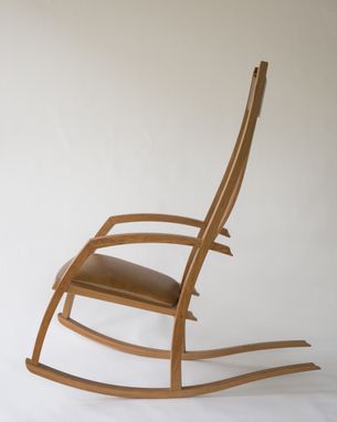 Custom Made Scandinavian Style Rocking Chair With Long Elegant Rockers
