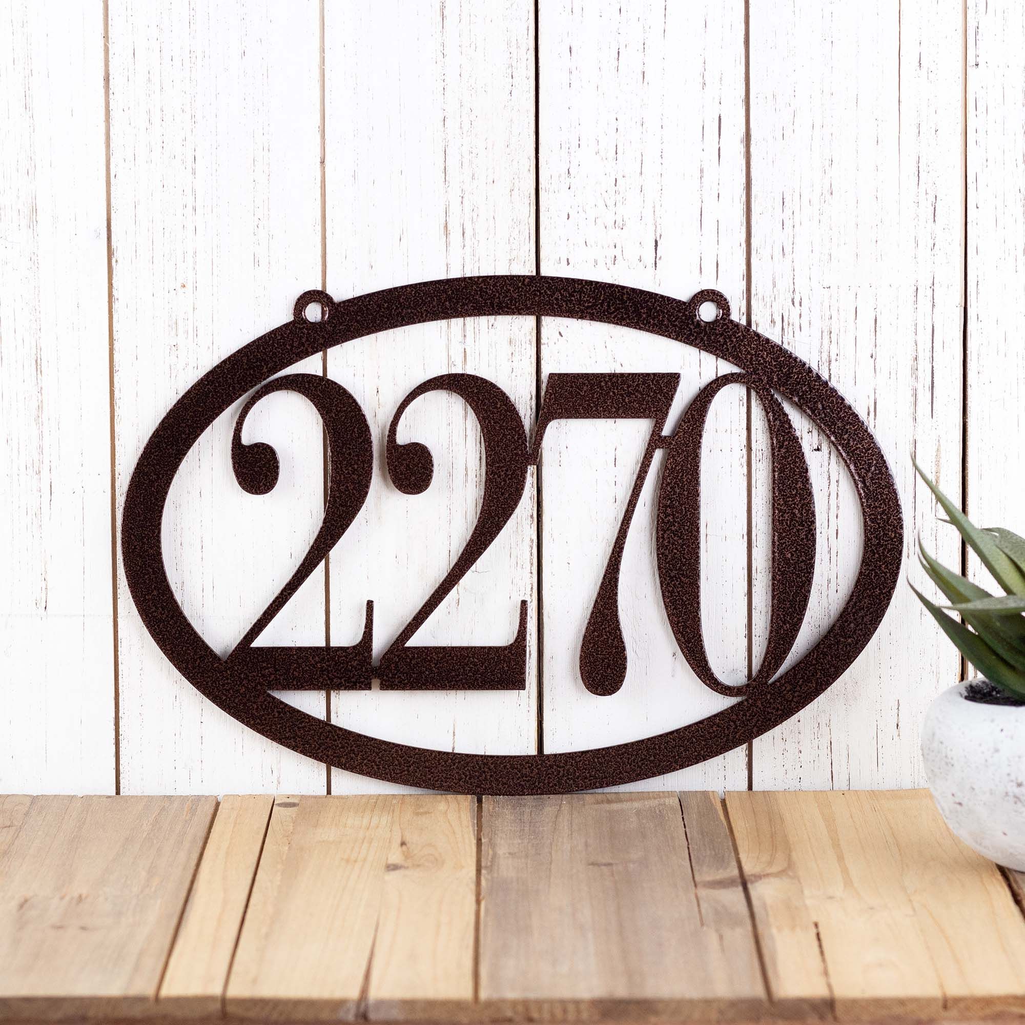 Buy Handmade House Number Sign, Metal Address Plaque, Outdoor Hanging