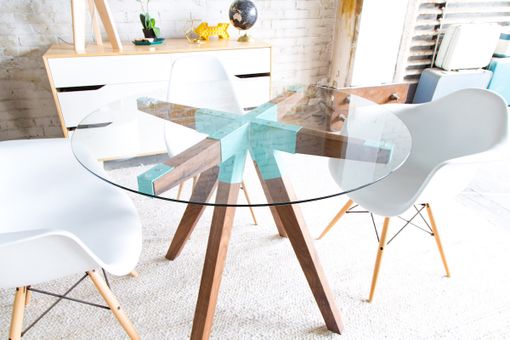 Custom Made The Maui, Modern Round Glass Dining Table