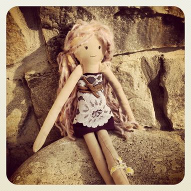 Custom Made Rag Doll With Vintage Dress