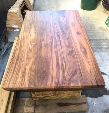 Custom Made Trapezoid Walnut Coffee Table. Solid Wood