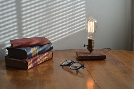 Custom Made Barnwood, Table Lamp, Edison Lamp, Industrial, Mid Century Lamp, Pair Table Lamps, Edison Bulb