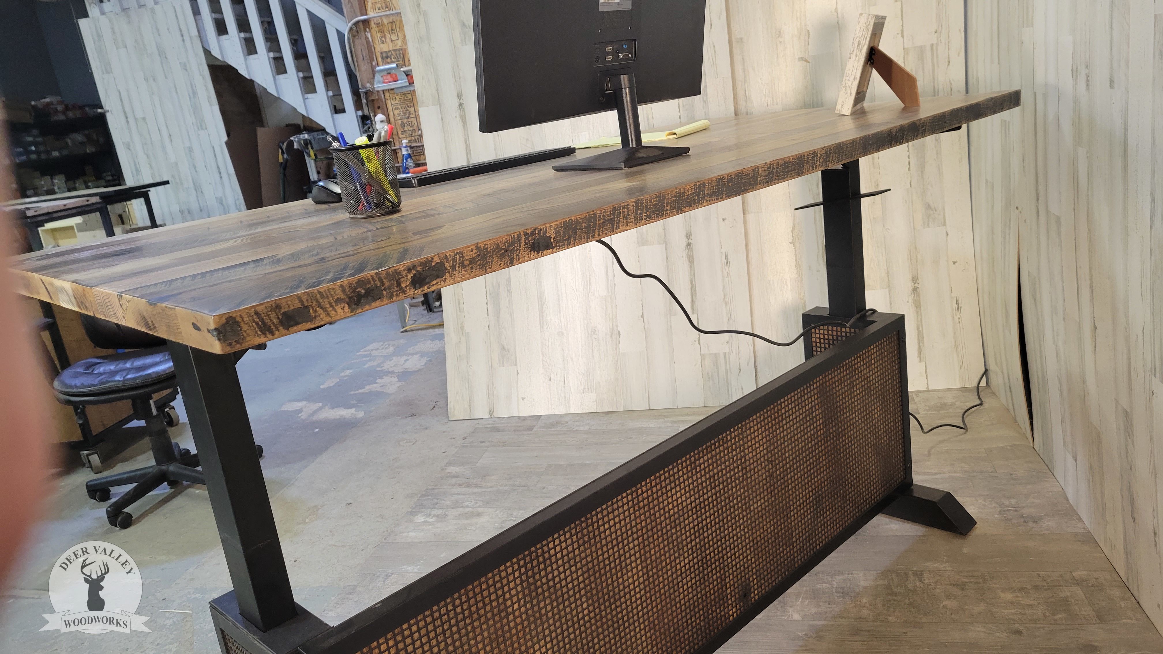 Buy Custom Made Reclaimed Barnwood Standing Desk, Reclaimed Wood Desk