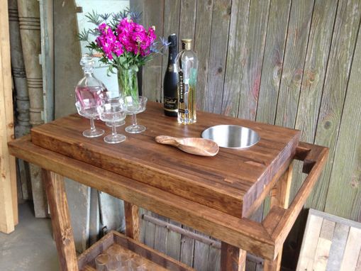 Custom Made Rustic Reclaimed & Sustainably Harvested Bar Cart Trolley