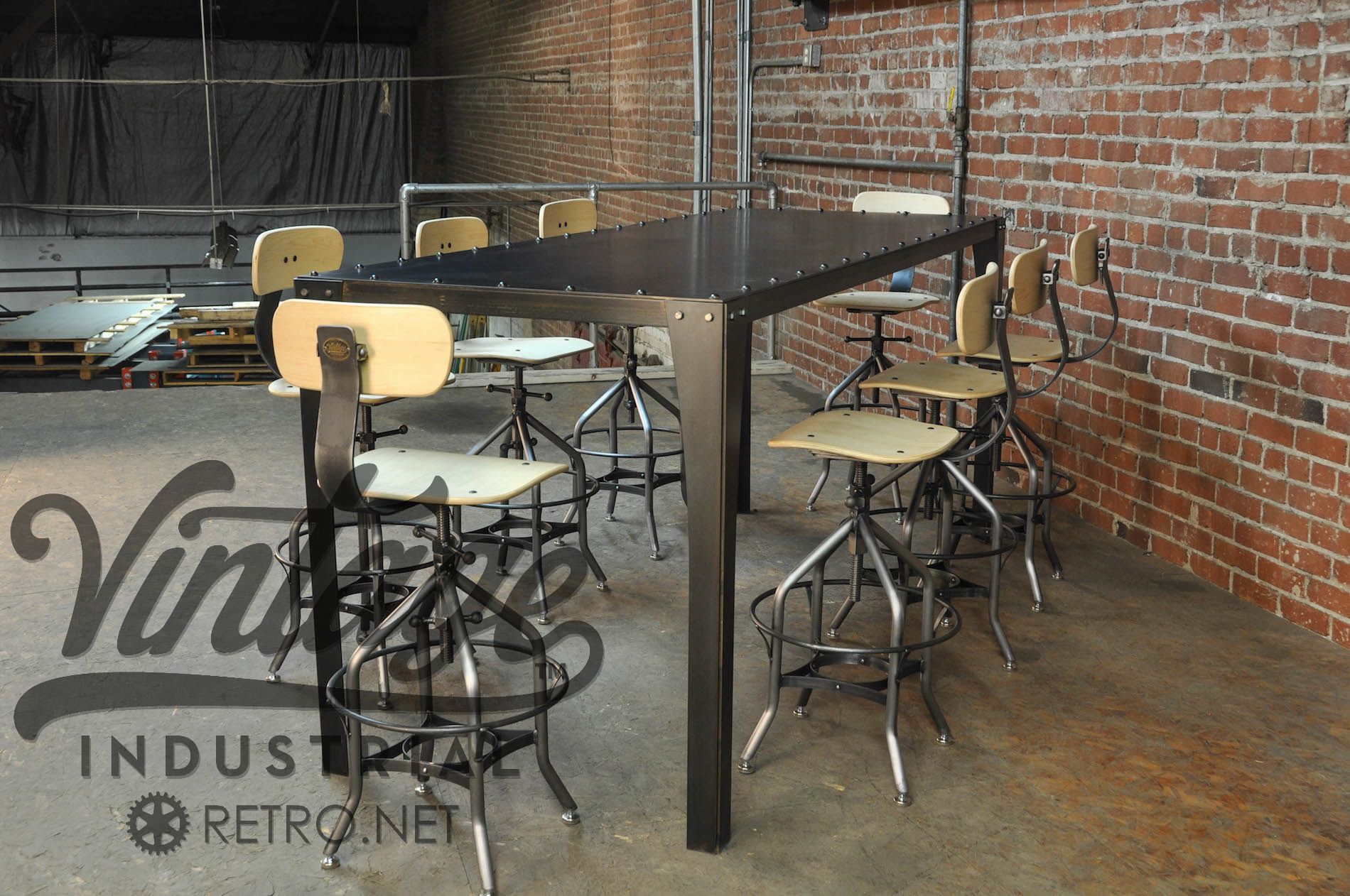 Hand Made Vintage Industrial Simple Metal Table by Vintage Industrial