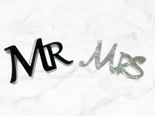 Custom Made Mr. Mrs. Crystallized Wooden Freestanding Letters Decor Wedding Bling European Crystals Bedazzled