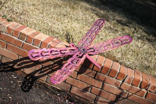 Custom Made Whimsical Dragonfly Metal Wall Art Outdoor Sculpture Garden Decor