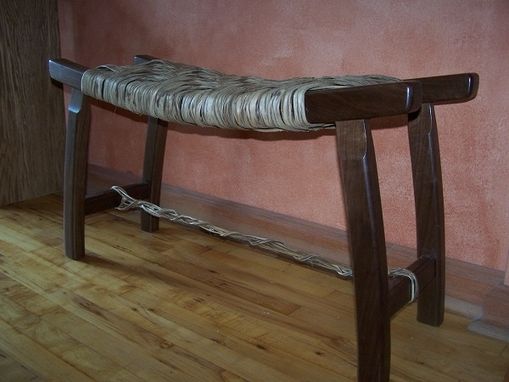 Custom Made Pagoda Bench With Hickory Bark Seat