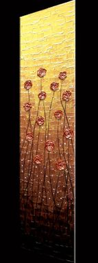 Custom Made Red Flowers Original Impasto Painting Textured Roses Poppies Blossom Palette Knife Art